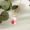 Colorful Bubble Initial Pendant Necklace - 26 Letter Clavicle Chain Jewelry