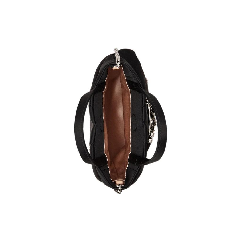 Roger Vivier Rogervivier RV Rhinestone Buckle Invisible Metal Chain Shoulder Strap Satin Mini Shoulder Crossbody Bag Women handbags RBWANVK0000RS0B999