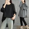 Long Sleeve Long Sleeve Cut and Round Loose Oversized Plus Perfect for Winter [POGCZMKK] Women's T-Shirt, Top, T-Shirt, Sewn, Neck, Fit, Silhouette,