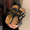 Birkencool Slippers Women'S Summer New Versatile Flat Bottom One Word With Square Buckle Thick Bottom Beach Birkencool Slippers
