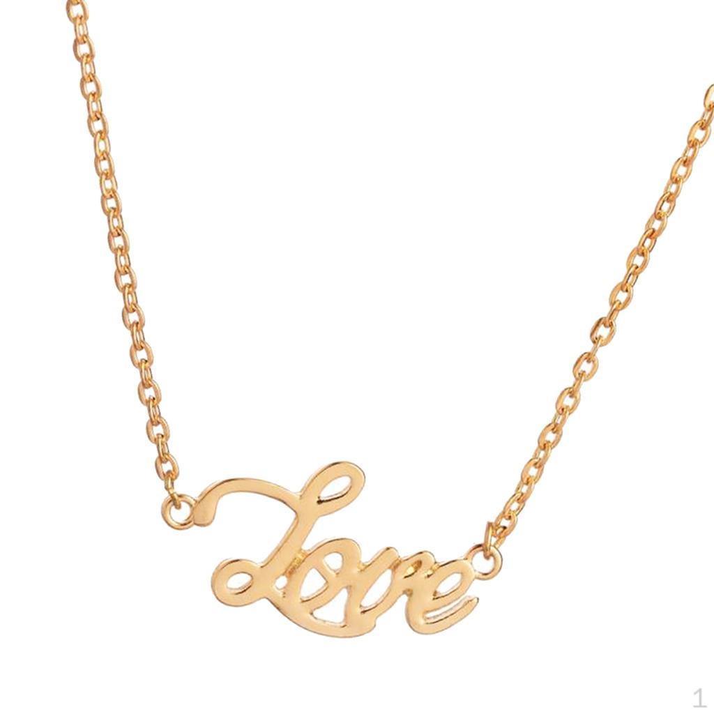 Script Courage / Faith Word Pendant Necklace Clavicle - Silver золотой