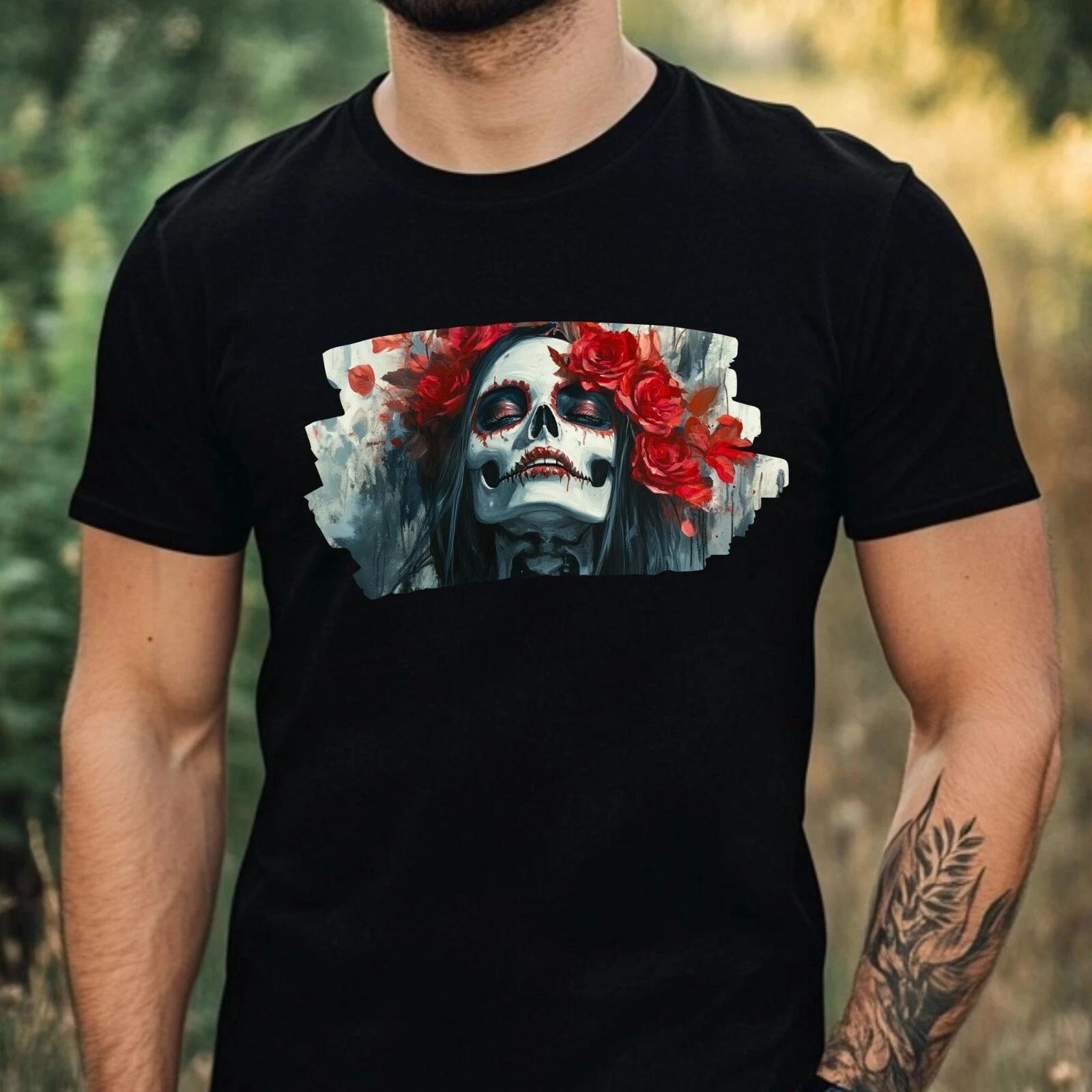 T-Shirt Herren Skelett Portrait Motiv Baumwolle Größe XS bis 5XL XS