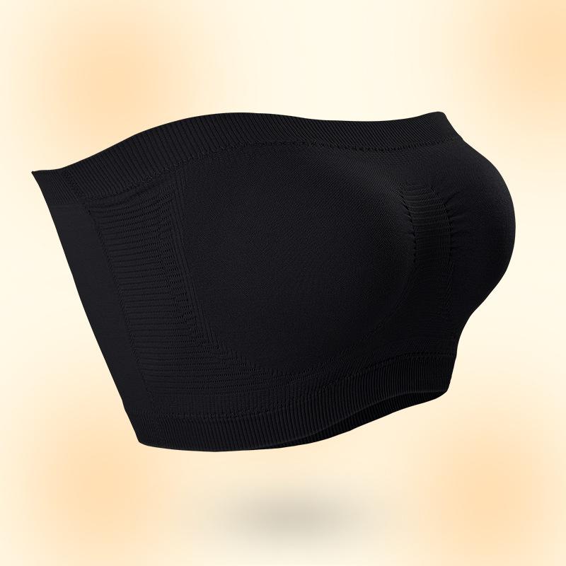 

Большой размер бюстгальтер без бретелек удобный женский бюстгальтер-топ с обхватом груди без косточек дышащий топ без бретелек нижнее белье XL чёрный