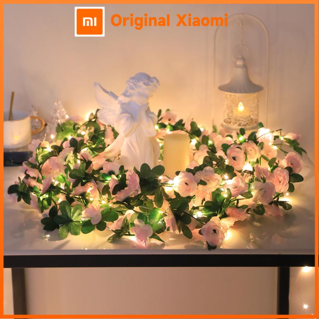 Xiaomi LED Lighted Artificial Pink Rose Vine Decoration, Battery Operated For Birthday Party, Bedroom, Party, Wedding,Season Decoration