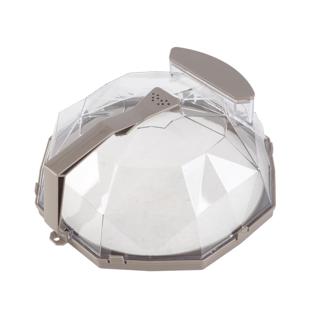 Microwave Splash Heating Cover PC Food Splatter Guard with Extension Handle for Kitchen Cooking Brown