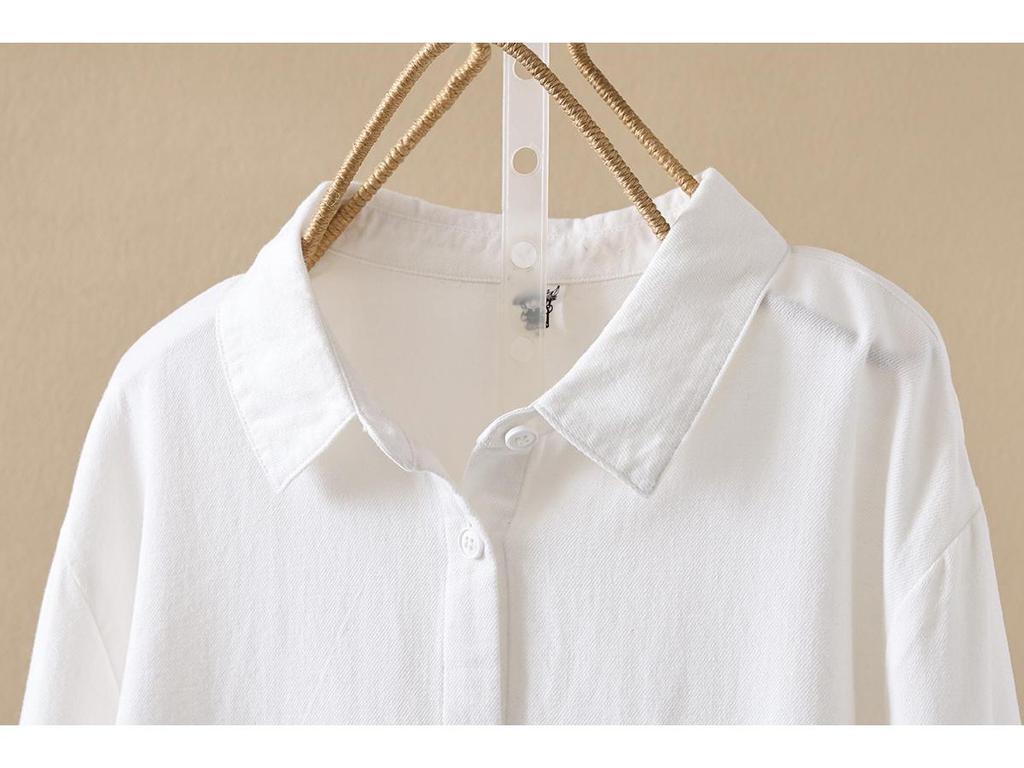 2026 Spring/Autumn Solid Color Brushed Cotton Long-Sleeve Unisex Japanese Casual Shirt