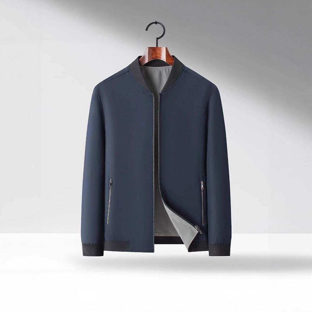 Double-sided Baseball Collar Business Casual Jacket for Men and Middle-aged Men Spring Jacket Daddy Dress One and Two Tops