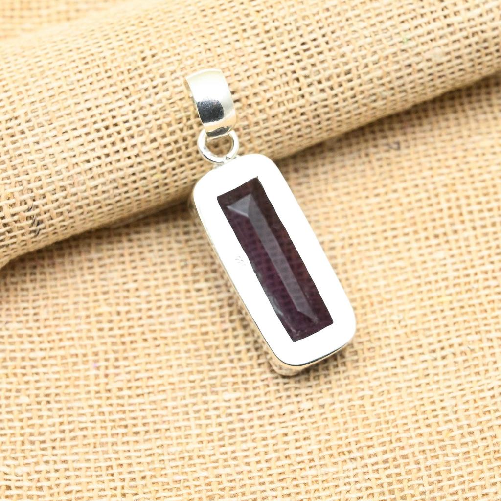 Wunderschöner Amethyst Edelstein Handarbeit 925 Sterling Silber Schmuck Anhänger als Hochzeitsgeschenk