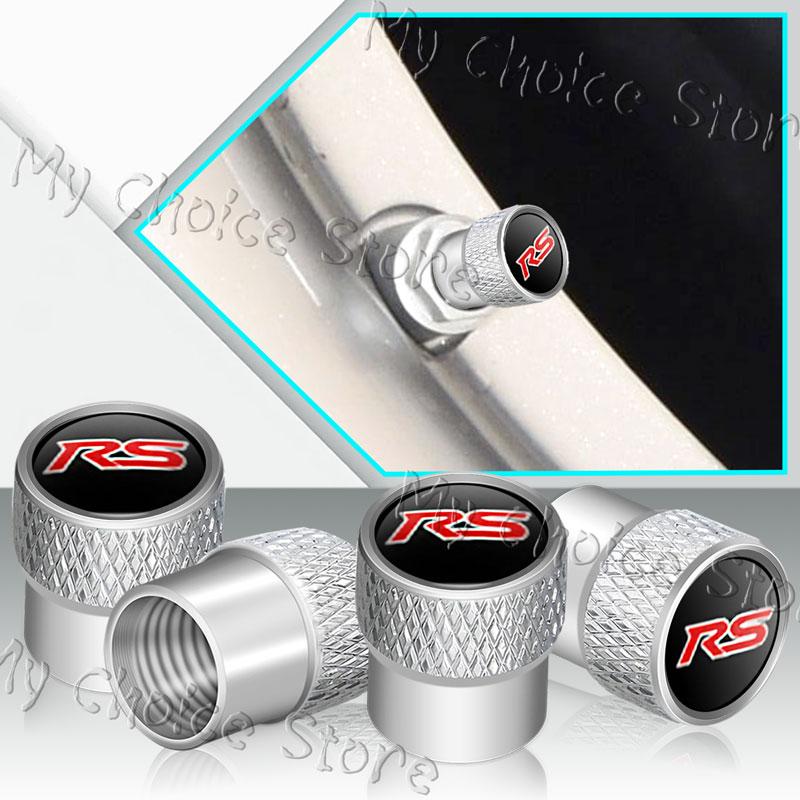 4Pcs/Set RS Logo Emblem Car Wheel Tire Valve Cap Tyre Rim Stem Airdust Waterproof Cover For Chevrolet Captiva Lacetti Aveo Cruze