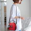 Kadınlar Katı Renk Gri Saç Topu Crossbody Çanta Moda PU Deri Omuz Çantası