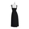 Hepburn Style Suspender Dress Black Women's Summer French Wide Shoulder Strap Skirt Waist Thin Big Swing Dress Women
