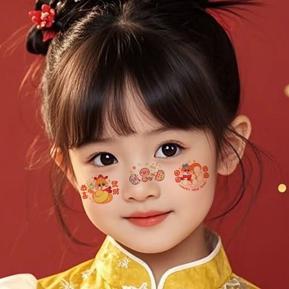 6 Sheets New Glitter Face Waterproof Temporary Face Makeup Patches DIY Red Sticker Women