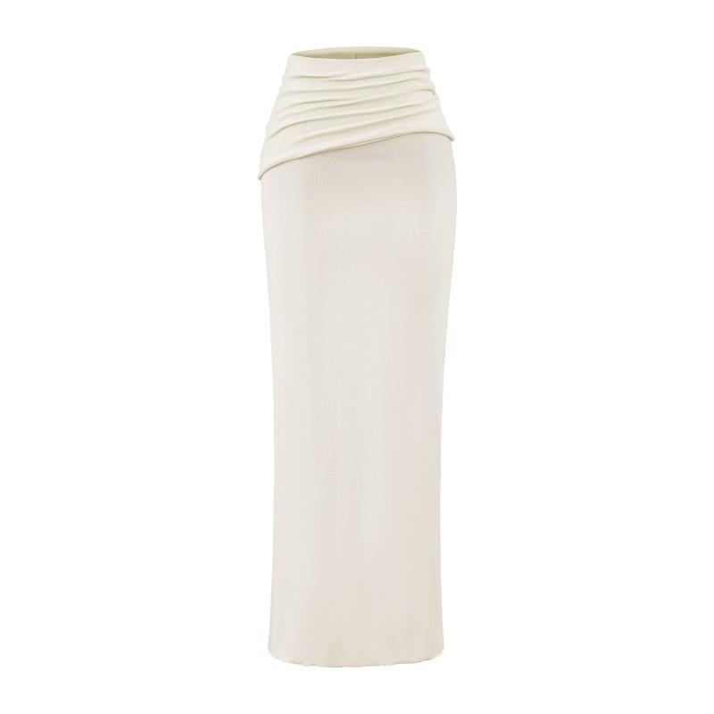 Pure Desire Style Sexy Slim Fit 2-Piece Set Long Sleeve T-Shirt Flare Pants / Midi Skirt Women
