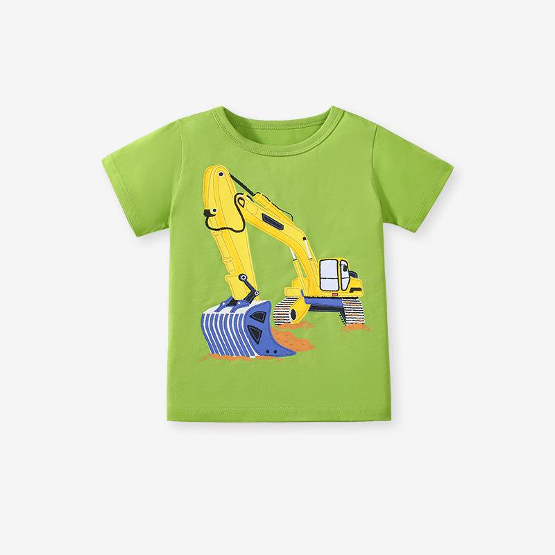 2025 Summer Cartoon Animal Boys  Short Sleeve T-shirt 90cm