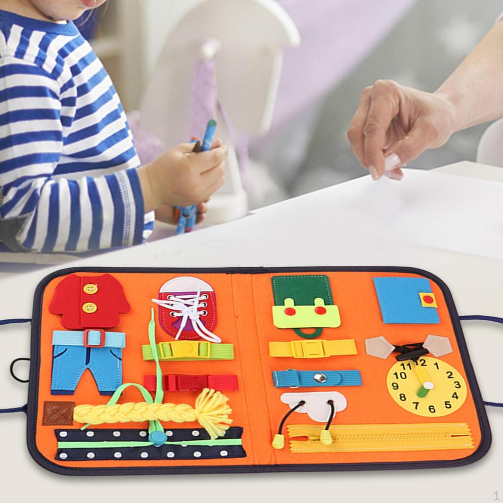 Activity Board Busy Montessori Toy Learn to Dress Life Skills Kids for