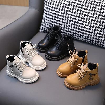 Dziewczęce krótkie botki Dziecięce buty codzienne Damskie botki do kostki Modne buty dla dziewcząt Modne buty dziecięce Jesienne Małe Średnie Buty dziecięce Botas