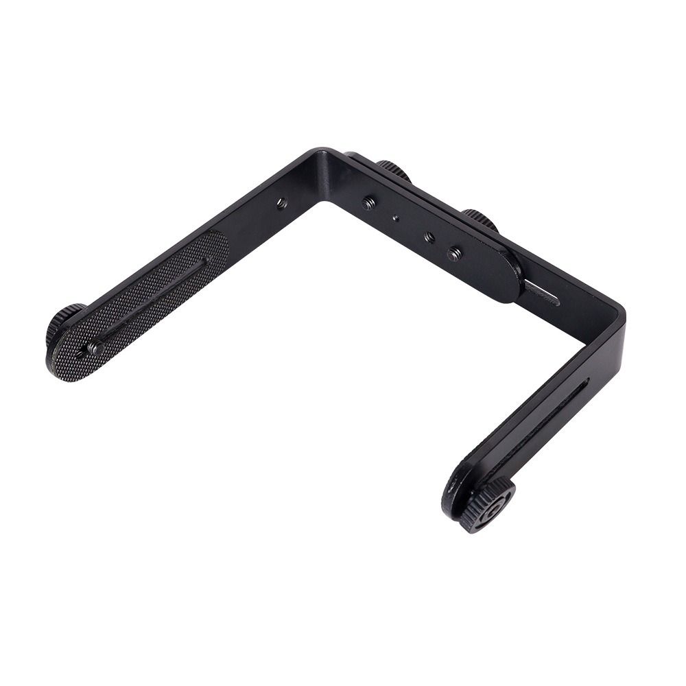 Aluminum Zinc Zinc Alloy Dual Hot Shoe Speedlight Stand L-Shaped Flash Light Bracket Camera Video Lights
