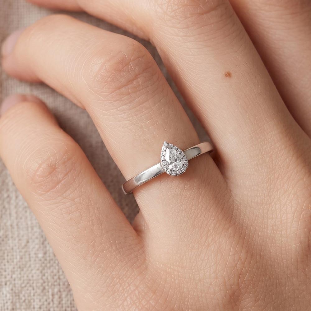 Helene Jewelry Silver 925 Teardrop Cubic Miss Ring (Type B)