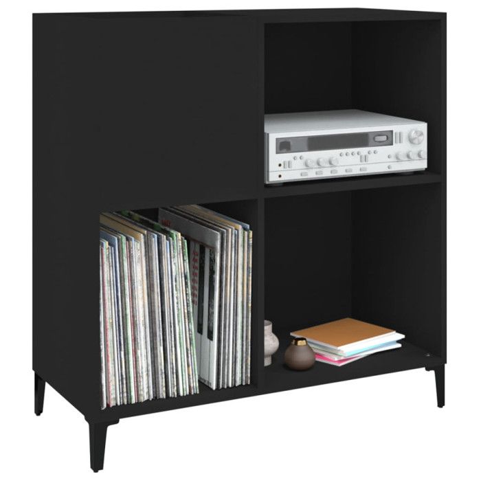 VidaXL Record Cabinet Black 84.5x38x89 Cm Engineered Wood 831998