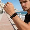 Yousheng Adjustable Men Rope Bracelet Infinity Knot Bracelet Simple Black Rope Bracelet with Card Gift for Husband Boyfriend Brother