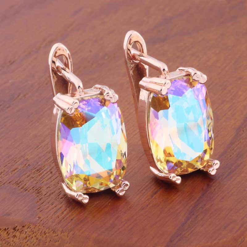 

Прямоугольные серьги из розового золота в европейско-американском ретро-стиле 10*14mm rectangular rounded rose gold ear buckles