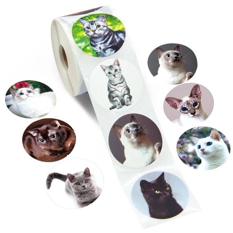New 500pcs/roll Animals Stickers For Kids Teacher Reward Stickers School Classroom Supplies Round Encourage Stickers