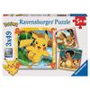 Children's Puzzle - RAVENSBURGER - Set of 3 Puzzles 49 Pieces - Pikachu, Charizard, Eevee - Mixed - From 5 Years
