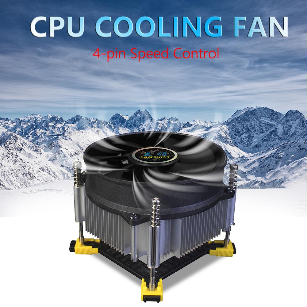 4 Pin PC CPU Cooler Radiator Heatsink Noise Reduction Copper Core 90mm Cooling Fan for Intel LGA 1356 1366