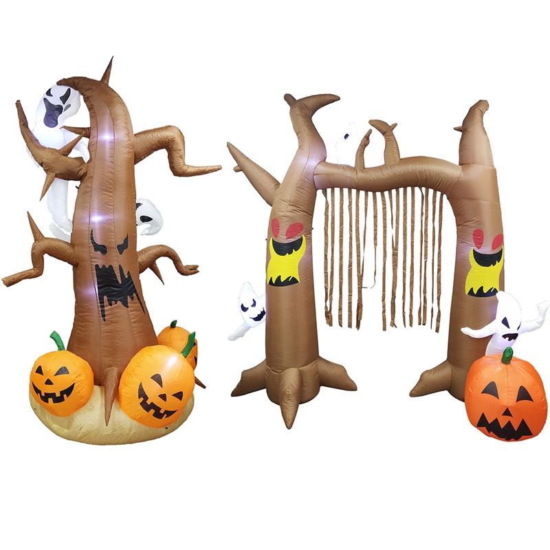 Eye-catching Halloween Inflatable Ghost Doll Arch With Brilliant Led Lights For Your Garden
