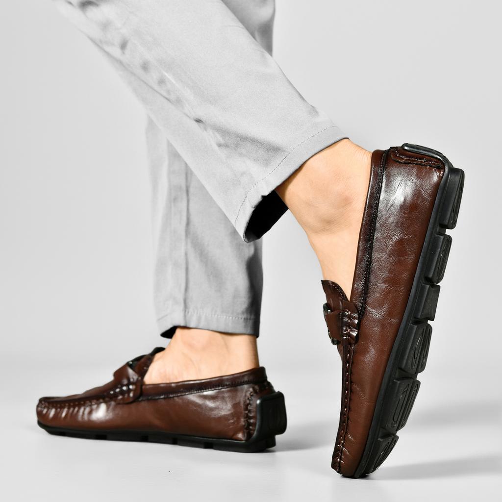 Fashion Luxury Men Penny Loafers Leather Slip On Casual Business Shoes New Mens Wedding Party Flats Office Fashion Dress Men's Shoes