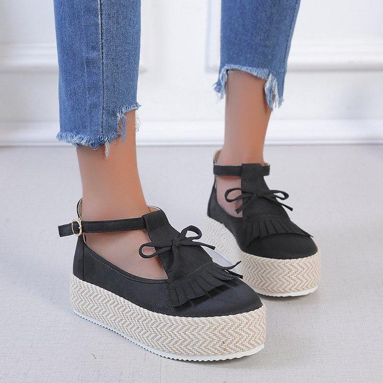 fashion Woman Vintage Flat Platform Sandals Ladies Sewing Shoes Woman Fashion Tassel Comfortable Sandals Female Chaussuress667