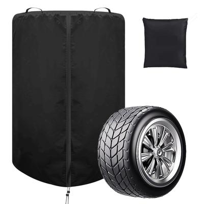 Iptienda Outdoor Waterproof 500D Thick Tire Covers for 4 Tires - UV Protection, Dustproof, Stain-Resistant, Durable, Rain and Snow Resistant, with Sto