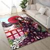 Japanese girl in Kimono Cherry Blossom Pattern Carpet for Living Room Bedroom Sofa Home Decor Non-slip Floor Mat Luxury Gift