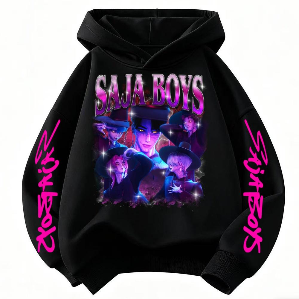 Movie KPop Demon Hunters Saja Boys dark style Hoodie Unisex Vintage Sweatshirt Men Women Korean Fashion Trend Pullover Hoodie 100
