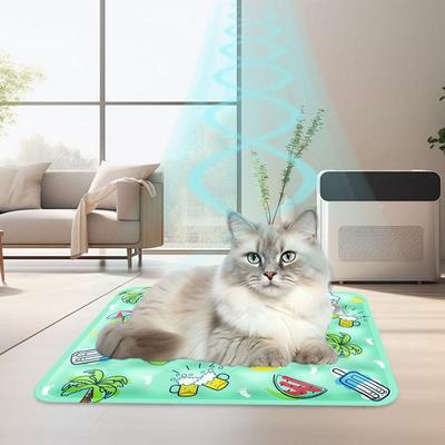 Pet Cooling Mat Dog Cat Sleeping Pad Cool Ice Silk Portable Mattress Blanket Summer Small Animal Cats Dogs Cold Bed Mat