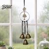 Spiritual Protection Wind Chime Witchy Bell Door Handle Hanging Ornament Handmade Vintage Metal with Style Hemp Rope Decorative for Boho Home