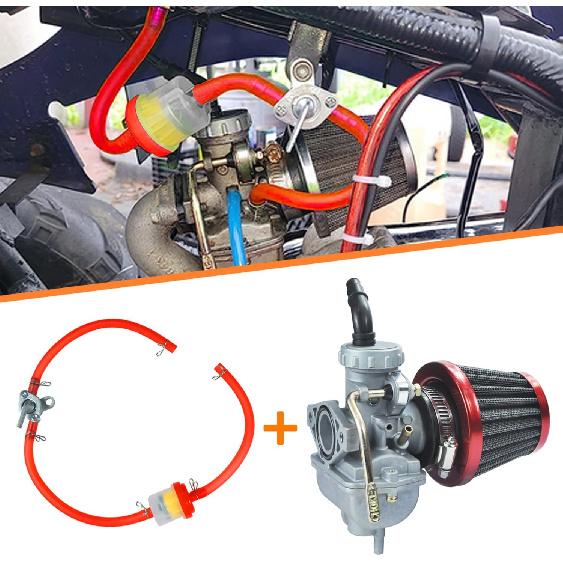 PZ20 Carburetor Carb Air Filter Fuel Line Kit For 50Cc-125Cc Taotao ATA-110B 125D Boulder B1 T-Force Coolster Apollo Kazuma Kids ATV Four Wheeler