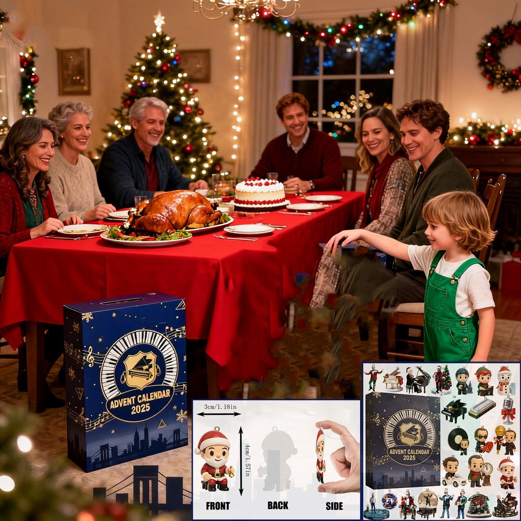 2D Plane+airplane Box +24PC+ Pianist Countdownbox Christmas Advent Calendar