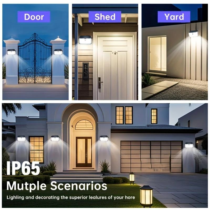 1/2PCS Motion Sensing Smart Light, 132 LEDs, 3 Modes Solar Security Light, IP65, Solar Fence Light for Outdoor, Yard