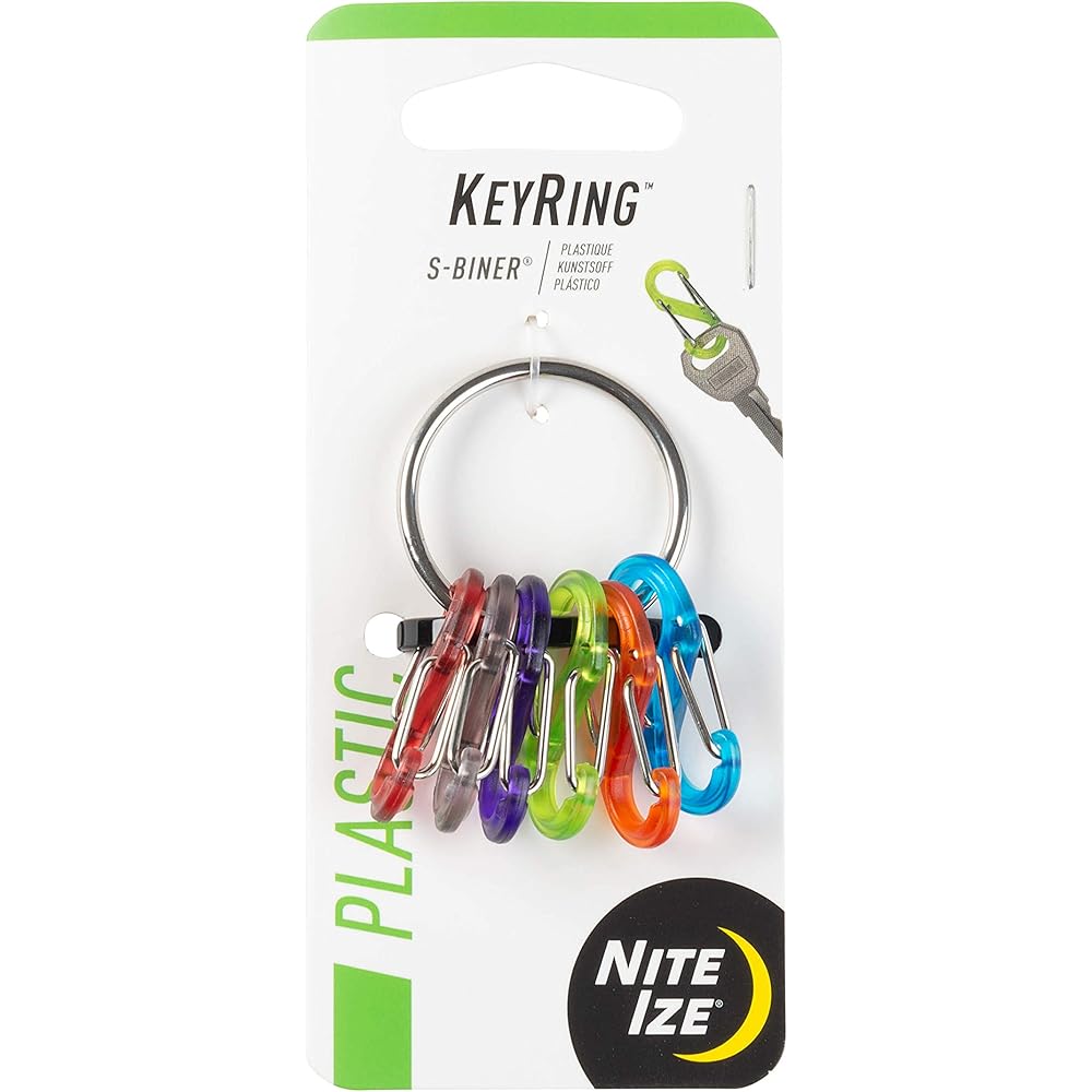 Nite Ize Keyring S-Biner Silver KRG2-11-R3 Durable Multi-Use Clip 2-In-1 Design
