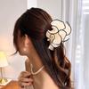 1pc Fashion Korean Retro Folded Chiffon Oversize Scrunchies Women Sweet Temperament Trendy Exaggerated Hair Band Hair Decoration
