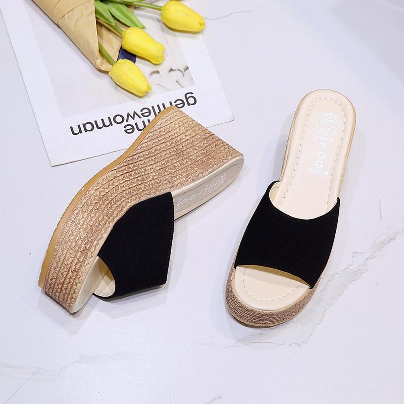 модные летние женские сандалии модные удобные повседневные тапочки на танкетке высокие — фото 3