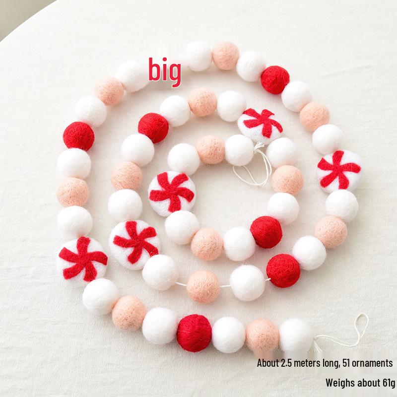 NUCHI DIY Wool Ball Felt Christmas Tree & Wreath Ornaments