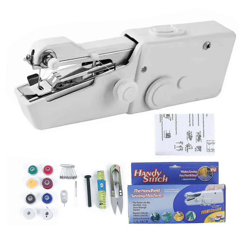 Tragbare Handstich-Nähmaschine, Mini-Akku-Nähmaschine für schnelle Stoffreparaturen & DIY-Bastelarbeiten