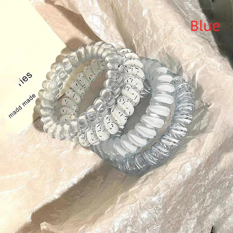 4Pcs Womens Spiral Hair Ties Telephone Wire Cord Elastic Hair Bands Accessories For Daily Travel Party Use
