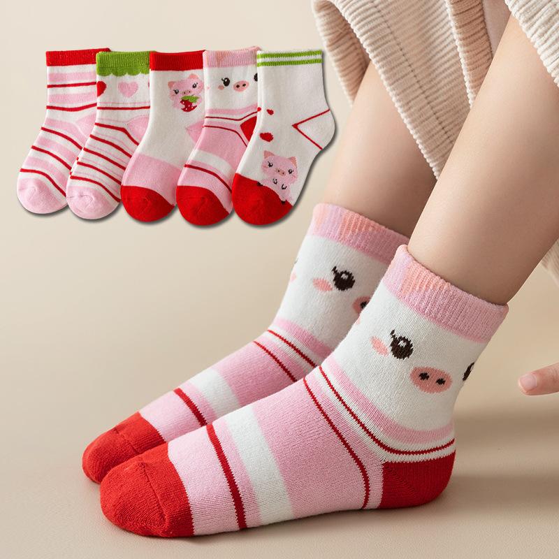 5 Pairs Baby Cotton Socks Soft Cartoon Short Socks For Newborn Toddler Kids Boys Girls Age 0-10 Years Cute Sports Ankle Socks