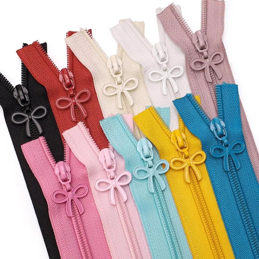 No.5 Bow Nylon Zipper Tape 4.5m Zipper 10 Zipper Puller with Various Zipper Sliders Bag Zipper Set Replacements DIY Repair
