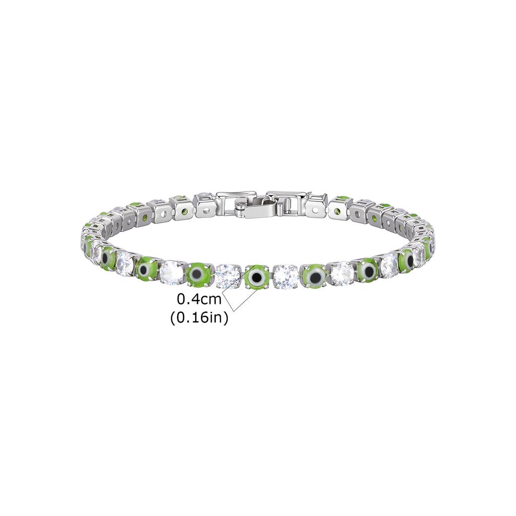 Bohemian Fashion Evil Eye Tennis Bracelet AAA Cubic Zircon Turkish Blue Devil Eye Chain Bracelets for Women Luxury Jewelry Gift