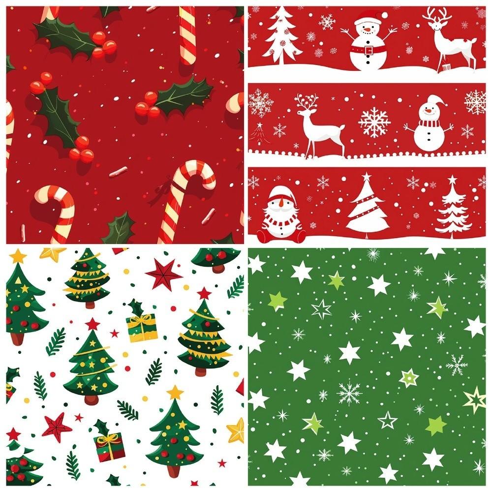 12 Sheet Snowflake/Santa/Snowman Christmas Scrapbook Paper Xmas Themed Paper  Backgrounds Card