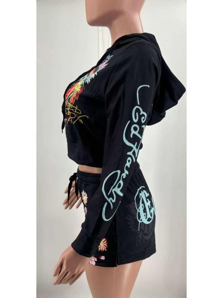 XH903 European & American Women's Spring/Summer 2024 Printed Fashion Casual Suit